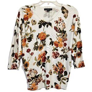 Joan Voss New York Floral Sweater – Size XS